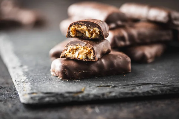 Chocolate Candies Wooden Background — Stock Photo, Image