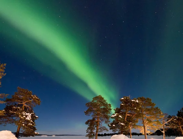 Luzes Norte Aurora Boreal Noite — Fotografia de Stock