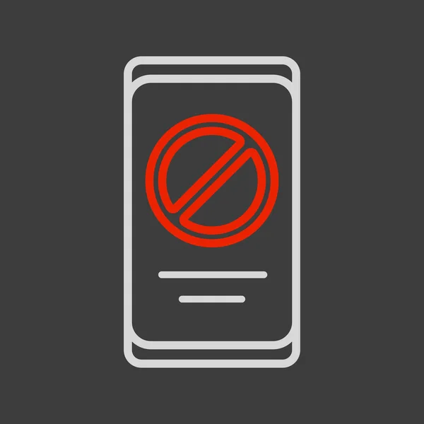 Verbod Teken Smartphone Scherm Vector Pictogram Demonstratie Protest Staking Revolutie — Stockfoto