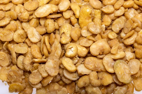 Kacang Fava Panggang Dan Asin Untuk Makanan Ringan Vegetarian Dan — Stok Foto