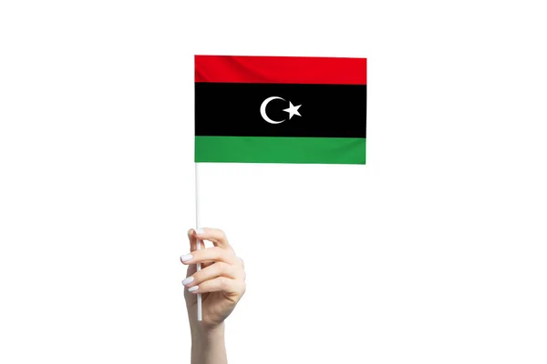 리비아 국기를 아름다운 배경에 떨어져 — 스톡 사진