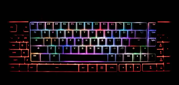 Top View Detail Closeup Two Illuminated Mechanical Gaming Rgb Keyboard — Stock Photo, Image