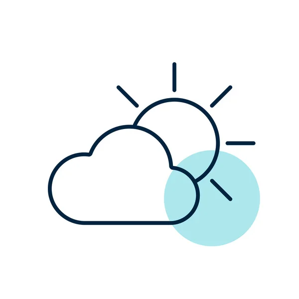 Sonne Und Wolkenvektorsymbol Meteorologisches Zeichen Grafiksymbol Für Reise Tourismus Und — Stockfoto