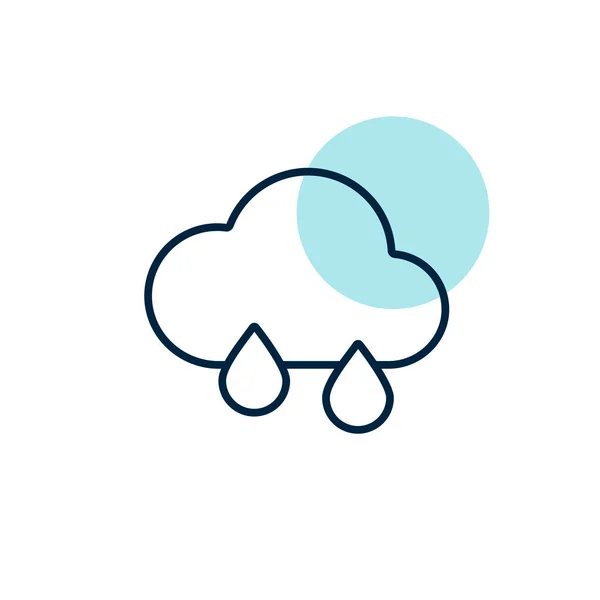 Nube Lluvia Con Gotas Lluvia Icono Vector Signo Meteorología Símbolo — Foto de Stock