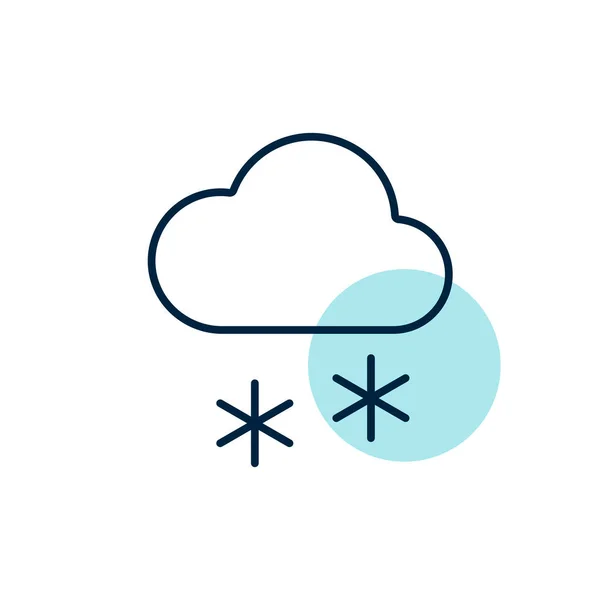 Nuvem Com Ícone Vetor Neve Sinal Meteorologia Símbolo Gráfico Para — Fotografia de Stock