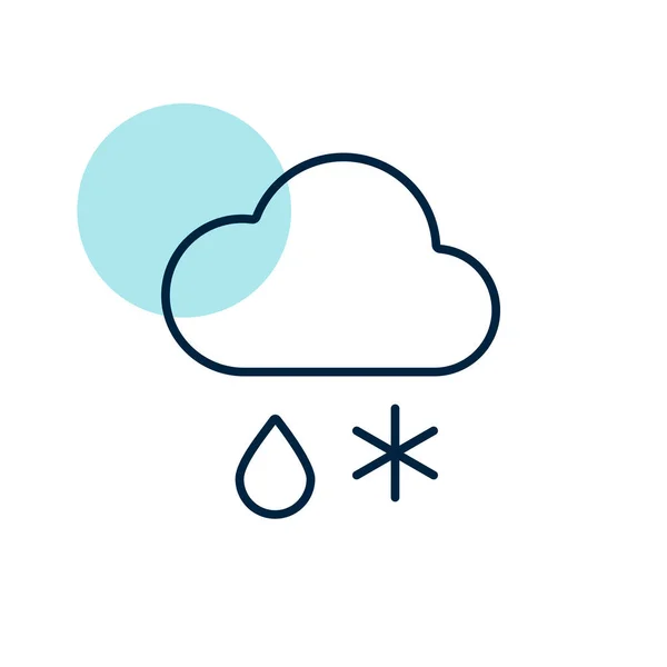 Облако Иконкой Вектора Снега Дождя Метеорологический Знак Графический Символ Путешествий — стоковое фото