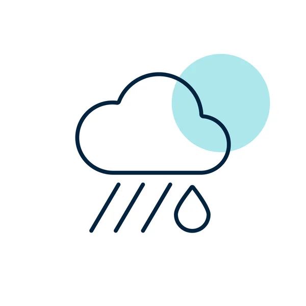 Raincloud Esőcsepp Vektor Ikonnal Meteorológiai Jel Grafikon Szimbólum Utazás Turizmus — Stock Fotó