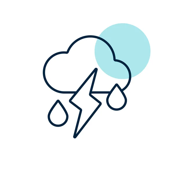 Cloud Fall Rain Lightning Vector Icon Meteorology Sign Graph Symbol — Stock Photo, Image