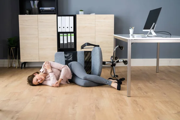 Slip Fall Office Chair Accident Workplace — Stock Photo, Image