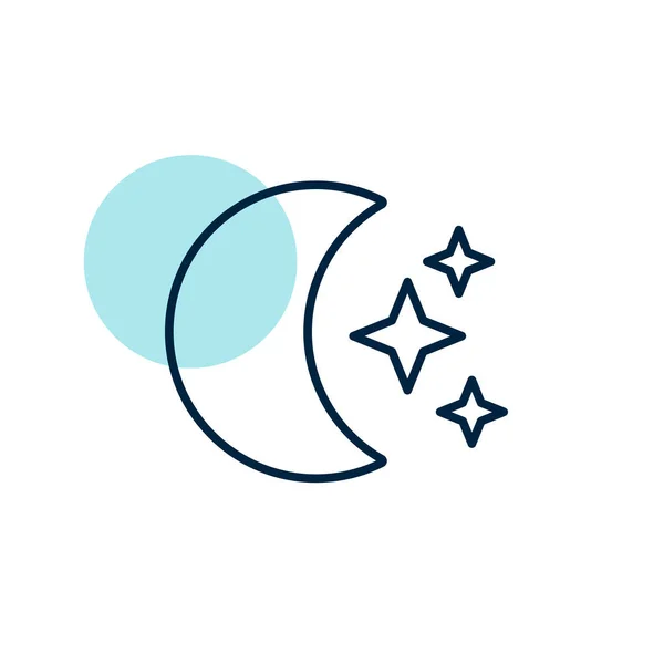 Mond Und Sternvektorsymbol Meteorologisches Zeichen Grafiksymbol Für Reise Tourismus Und — Stockfoto