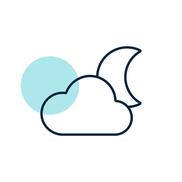 Księżyc Chmury Wektor Ikona Znak Meteorologiczny Symbol Graficzny Podróży Turystyki — Zdjęcie stockowe