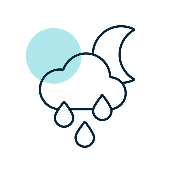 雨滴の月のベクトルアイコンを持つ雨雲 気象記号 天気ウェブサイトやアプリのデザイン アプリ Uiのためのグラフシンボル — ストック写真