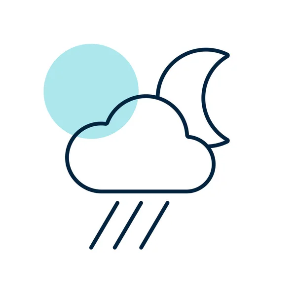 月のアイコンを持つ雨雲 気象記号 天気ウェブサイトやアプリのデザイン アプリ Uiのためのグラフシンボル — ストック写真