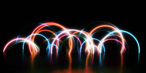 Colorful Glowing Neon Lights Abstract Background — Stock Photo, Image