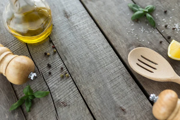 Conceptual Flat Lay Bumbu Yang Berbeda Saus Buatan Sendiri Memasak — Stok Foto