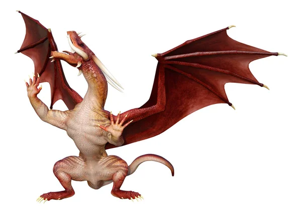 Rendering Fantasy Dragon Isolated White Background — Stock Photo, Image