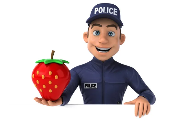 Lustige Illustration Eines Cartoon Polizisten — Stockfoto