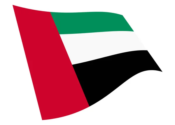 Gráfico Bandera Los Emiratos Árabes Unidos Ondeando Aislado Blanco Con — Foto de Stock