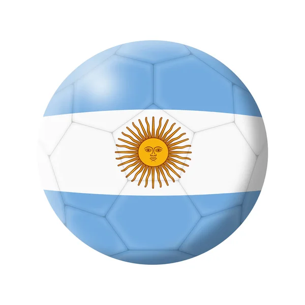 クリッピングパスと白に隔離されたアルゼンチンのサッカーボールフットボール3Dlイラスト — ストック写真
