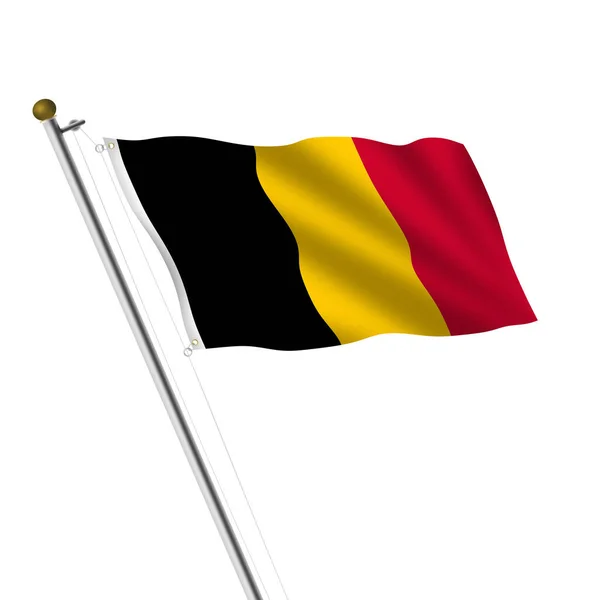 Une Illustration Flagpole Belgique Sur Fond Blanc Avec Chemin Coupe — Photo