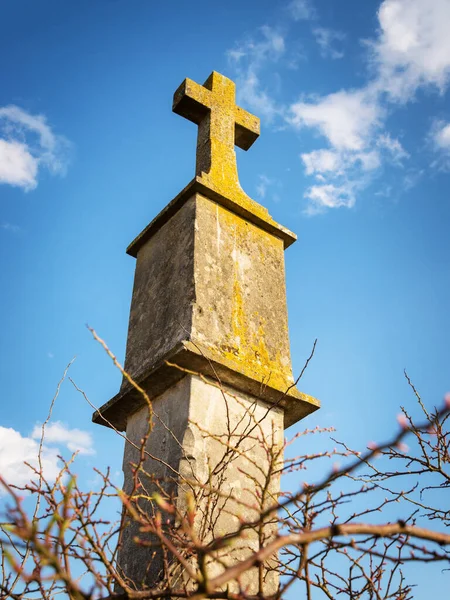 Крест Крыше Церкви — стоковое фото