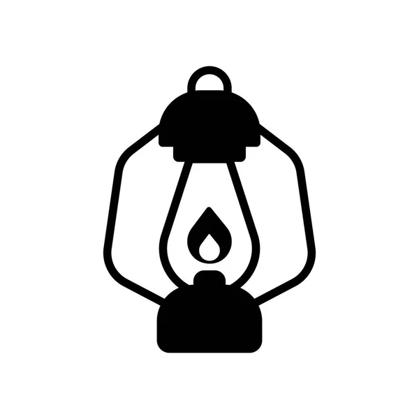 Vintage Camping Lantaarn Vector Glyph Icoon Oude Lamp Wandelen Grafiek — Stockfoto