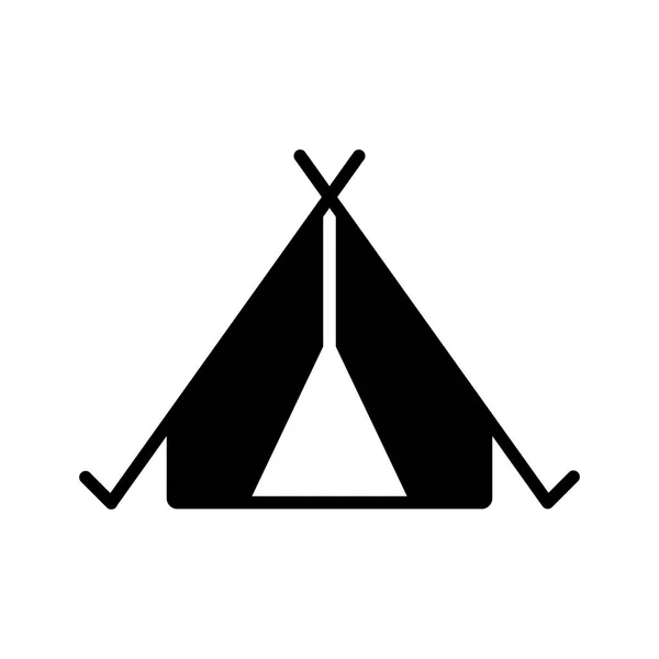 Tourist Tent Vector Glyph Icon Camping Hiking Sign Graph Symbol — Stock Photo, Image