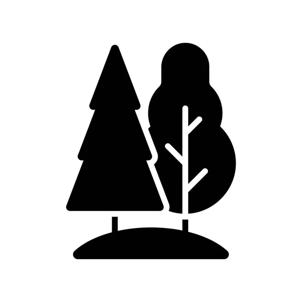 Icono Glifo Vector Forestal Coníferas Caducifolias Signo Naturaleza Símbolo Gráfico —  Fotos de Stock