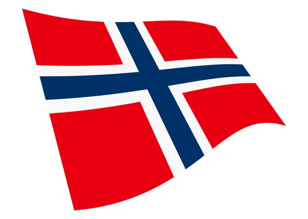 Una Norvegia Sventola Bandiera Grafica Isolata Bianco Con Ritaglio Percorso — Foto Stock