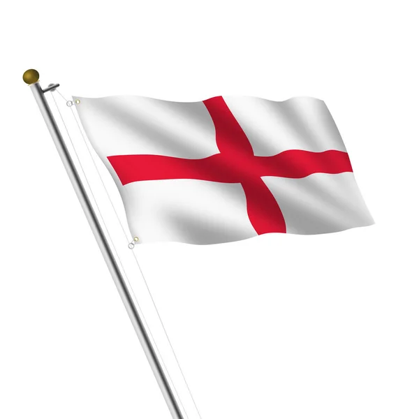 Флагшток Англии Иллюстрация Белом Вырезкой Путь — стоковое фото