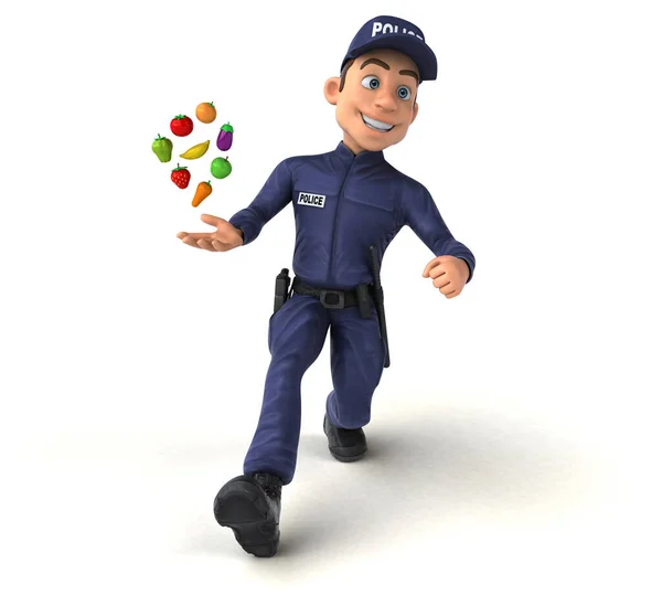 Весела Ілюстрація Мультиплікаційного Поліцейського — стокове фото
