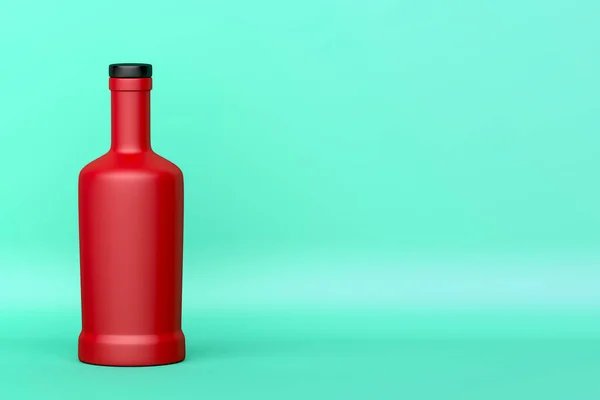 Garrafa Vermelha Fosca Para Bebida Alcoólica — Fotografia de Stock