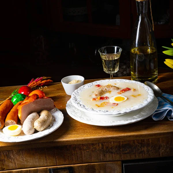 Colazione Con Uova Fritte Pancetta Focus Selettivo — Foto Stock