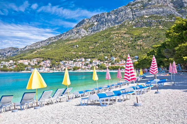 Ville Baska Voda Plage Vue Sur Front Mer Riviera Makarska — Photo