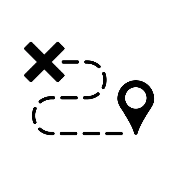 Ikona Wektora Trasy Glif Znak Nawigacji Symbol Graficzny Strony Internetowej — Zdjęcie stockowe