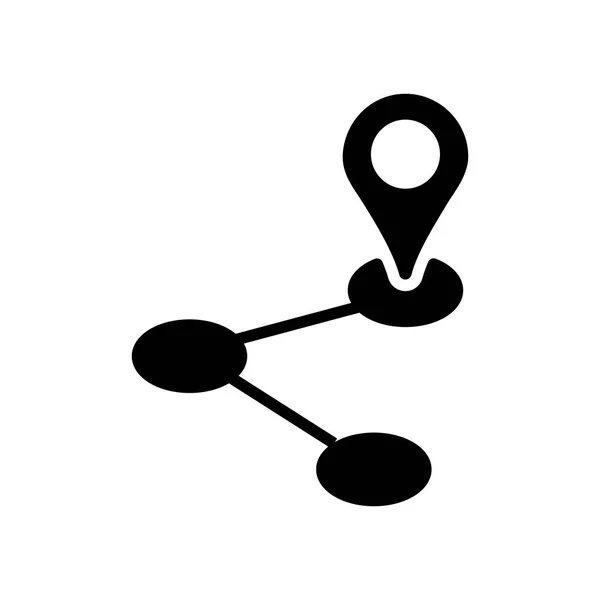 Ikona Wektora Trasy Glif Znak Nawigacji Symbol Graficzny Strony Internetowej — Zdjęcie stockowe