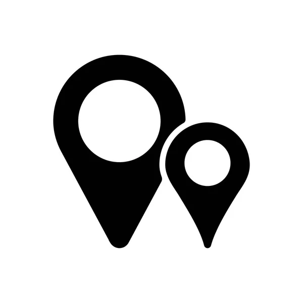 Twee Pin Map Glyph Icoon Kaartwijzer Kaartmarkeringen Gps Locatiesymbool Navigatiebord — Stockfoto