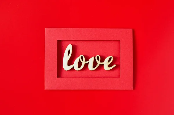 Открытки День Святого Валентина Красный Конверт Любовным Посланием День Святого — стоковое фото