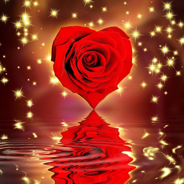 Corazón Rojo Con Hermoso Fondo — Foto de Stock