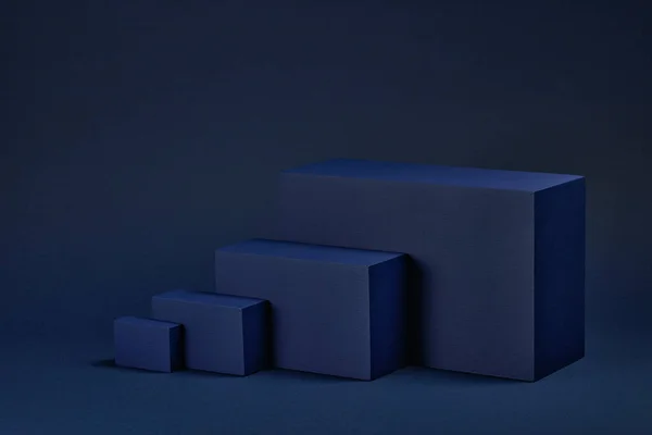 Abstracte Samenstelling Met Geometrische Figuren Set Rechthoekige Parallellepipees Een Blauwe — Stockfoto