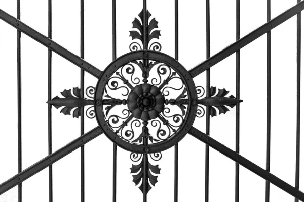 Wrought Iron Gate Isolated White Background — Stock Photo, Image