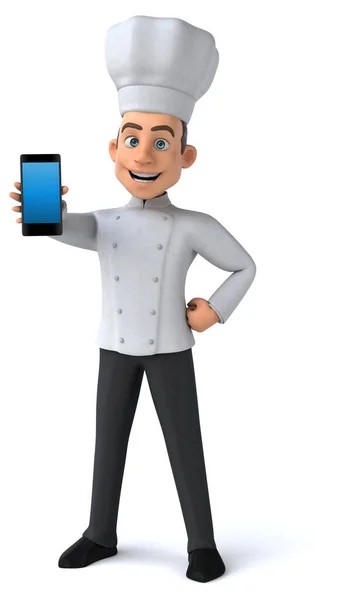 Fun Cartoon Chef Isolated White — Stock Photo, Image
