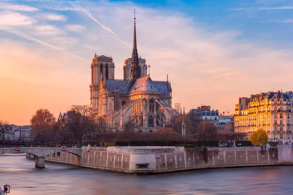 Picturesque Sunset Cathedral Notre Dame Paris Destroyed Fire 2019 Paris — Stock Photo, Image