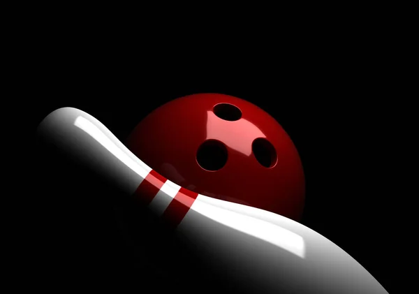 Boule Bowling Avec Fond Noir — Photo