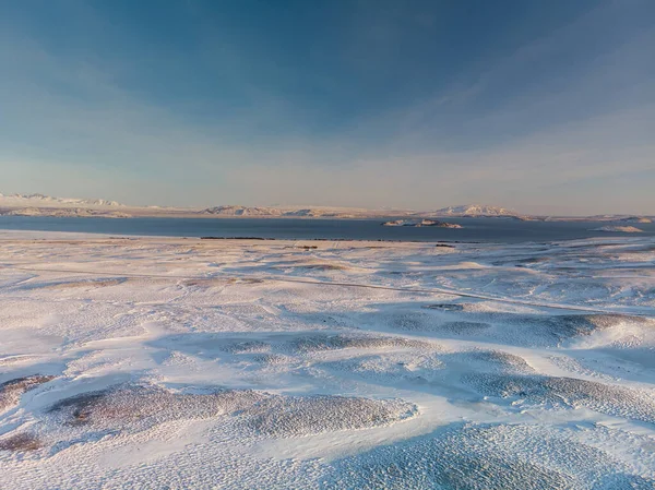 アイスランドの冬の風景の空中写真 — ストック写真