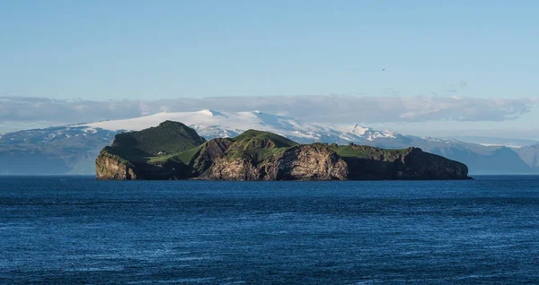 Blick Von Der Hafeneinfahrt Von Vestmannaeyjar Auf Die Insel Ellidaey — Stockfoto