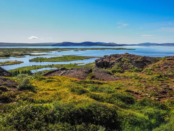 Parque Nacional Thingvellir Islandia Con Vistas Lago Thingvallavatn — Foto de Stock