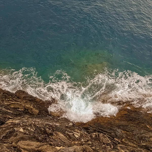 Luftaufnahme Des Ligurischen Meeres Manarola Cinque Terre Ligurien Italien — Stockfoto