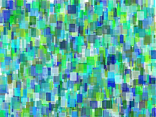 Abstracte Minimalistische Blauw Groene Illustratie Met Vierkanten Nuttig Als Achtergrond — Stockfoto