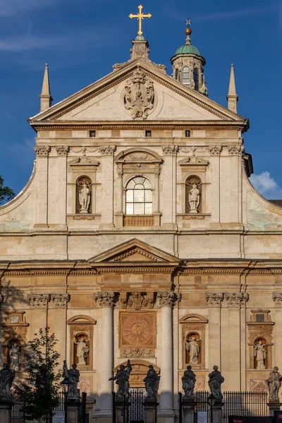 Barokk Szent Péter Szent Pál Templom Krakkóban Lengyelország — Stock Fotó